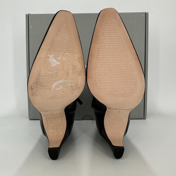 Everlane The Short Banana Heel Boot in Black Leather size 5 Ankle Side Zip vguc - Picture 4 of 5